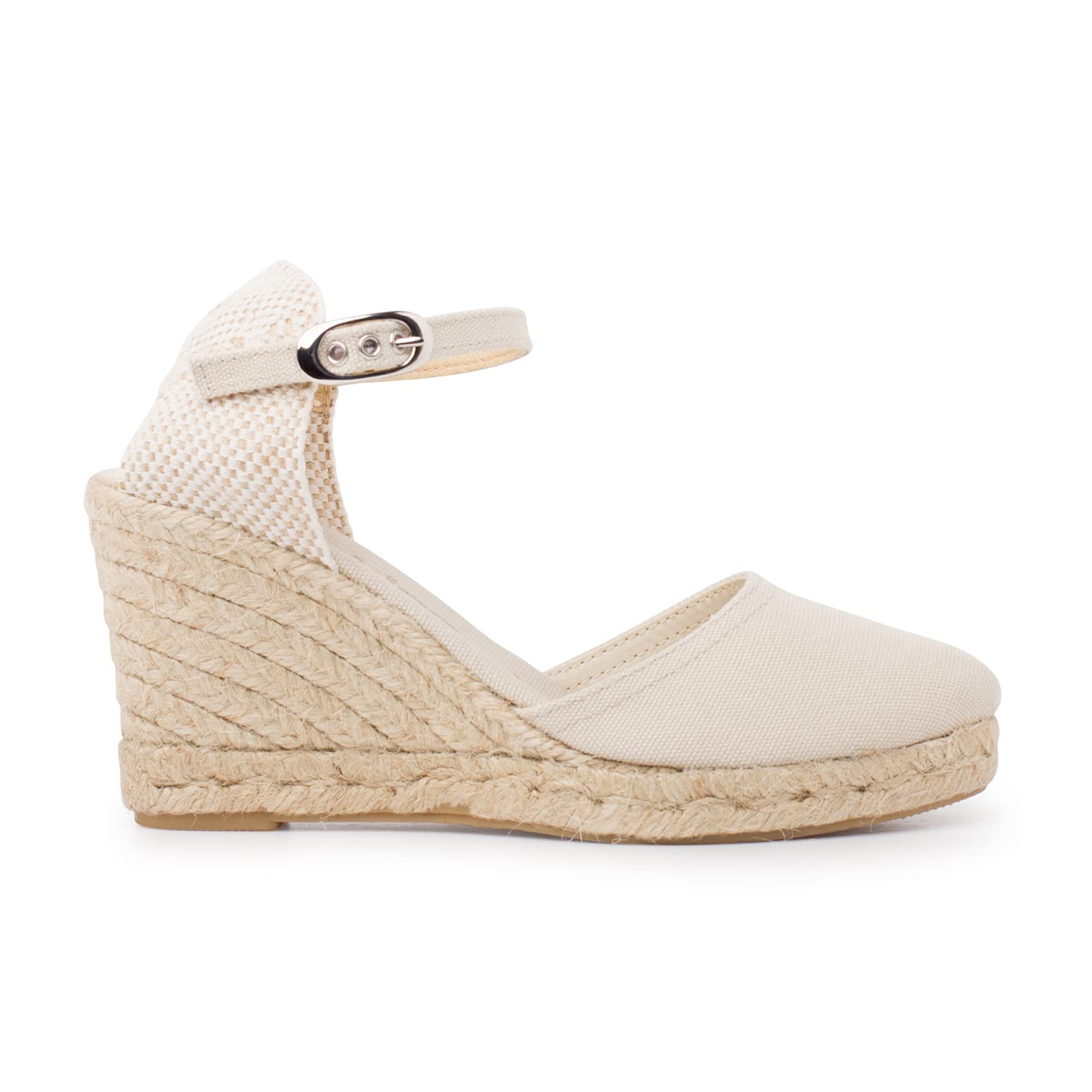 Authentic Spanish Espadrille Wedge Sandals for Women | Sustainable Vegan Shoes | Organic Cotton Canvas & Jute Midsole | Made in Spain | Perfect for Summer, Beach, and Casual Outings
