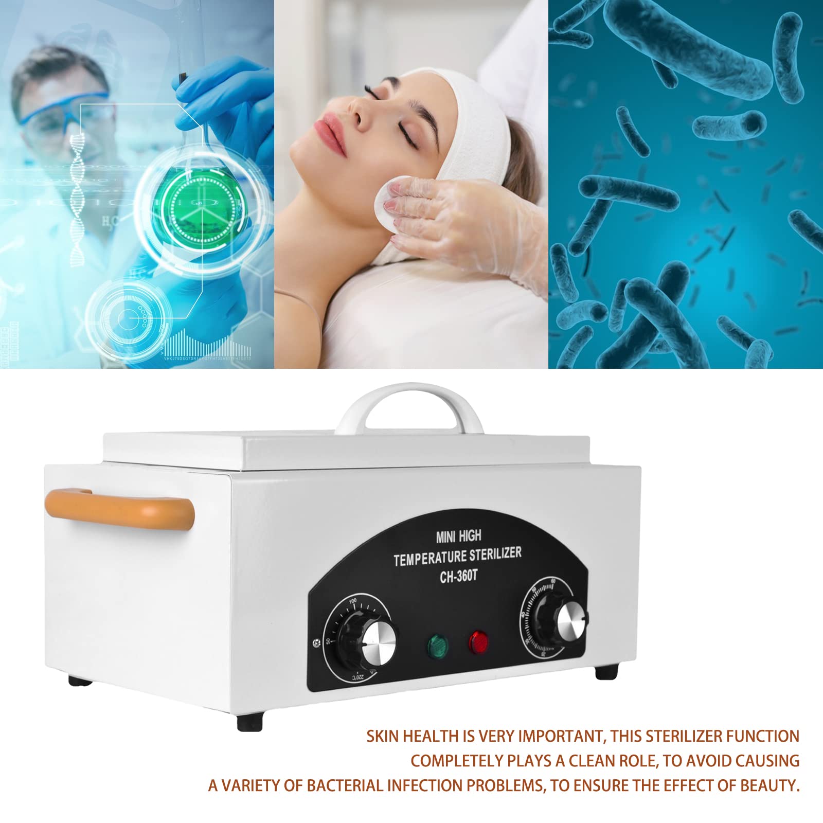 300W Nail Dry Heat Sterilizer - 220℃ High Temperature Autoclave for Manicure & Pedicure - Salon Cabinet with Removable Stainless Steel Tray & LCD Timer - Perfect for Nail Salons, Dentistry, Tattoo Shops & Beauty Clinics