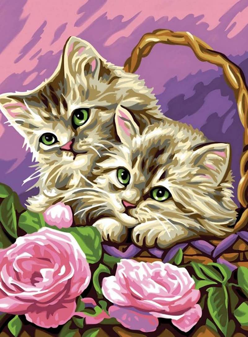 5D Diamond Painting Kit for Cats - Full Round Drill Rhinestone Animal Cross Stitch Mosaic Art (30x40cm) - DIY Wall Decor, Home Decoration, Perfect Gift for Pet Lovers & Craft Enthusiasts - Relaxing Hobby Activity for Stress Relief & Home Beautification
