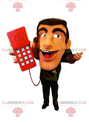 SPOTSOUND REDBROKOLY Mascot with Red Phone - Fun Brand Ambassador for Events, Promotions & Social Media Marketing