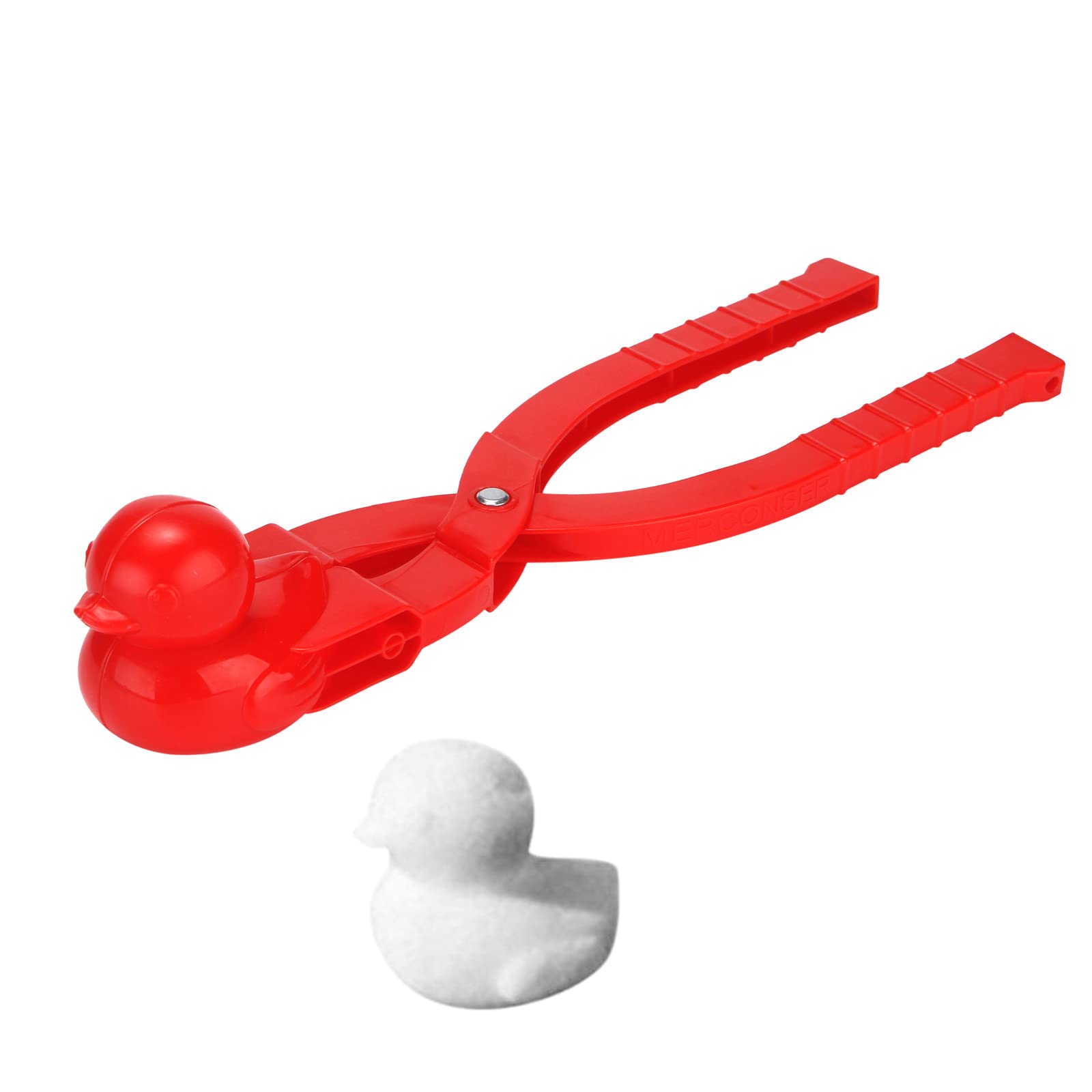 **Duck Shape Snowball Maker Tool for Kids - Winter Snowball Fight Game with Handle, Clip & Mold Machine - Fun Outdoor Snow Toys for Family Play (Red)**