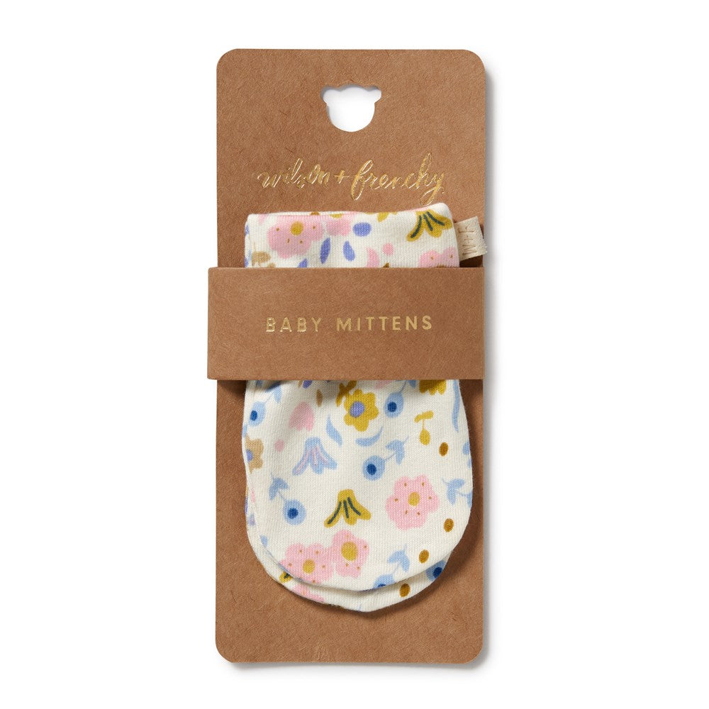 Ava Floral Organic Mittens for Women - Soft Winter Gloves for Cold Weather, Outdoor Activities & Fashion