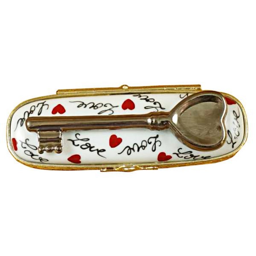 Key to My Heart Limoges Porcelain Trinket Box - Elegant French Keepsake for Jewelry & Small Treasures - Perfect Gift for Valentine's Day, Anniversary & Romantic Occasions