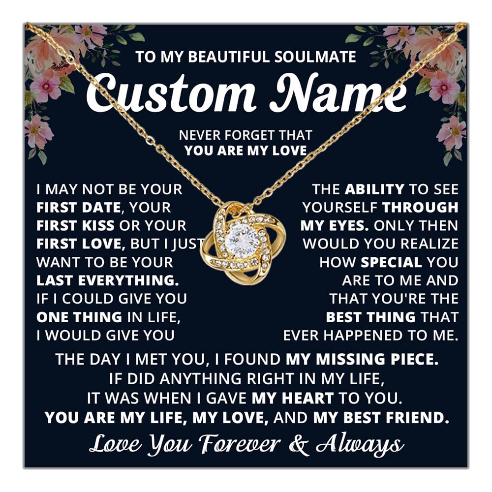 Personalized Soulmate Necklace for Women - Custom Name Jewelry Gift for Wife, Girlfriend - Romantic Birthday, Christmas Present for Her - Perfect Couple Gift for Anniversary & Valentine's Day | Ideal for Date Nights, Proposals & Special Occasions