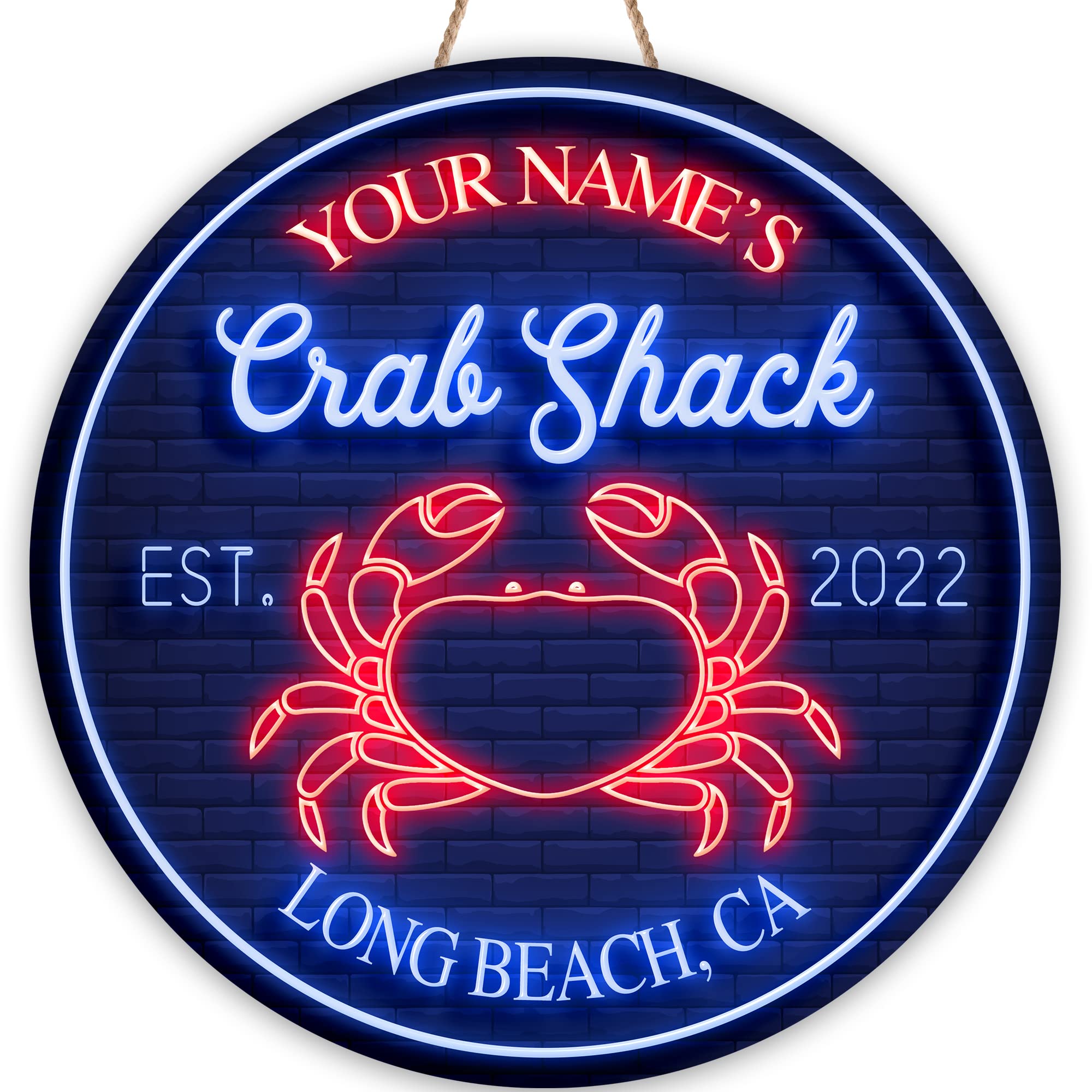 Artsy Woodsy Custom Crab Shack Wood Sign - Summer Coastal Decor, Nautical Tropical Beach Theme for Indoor & Outdoor Use - Perfect for Poolside, Tiki Bars, Backyard BBQs, Patio, Porch and Deck Decorations (Style 03)
