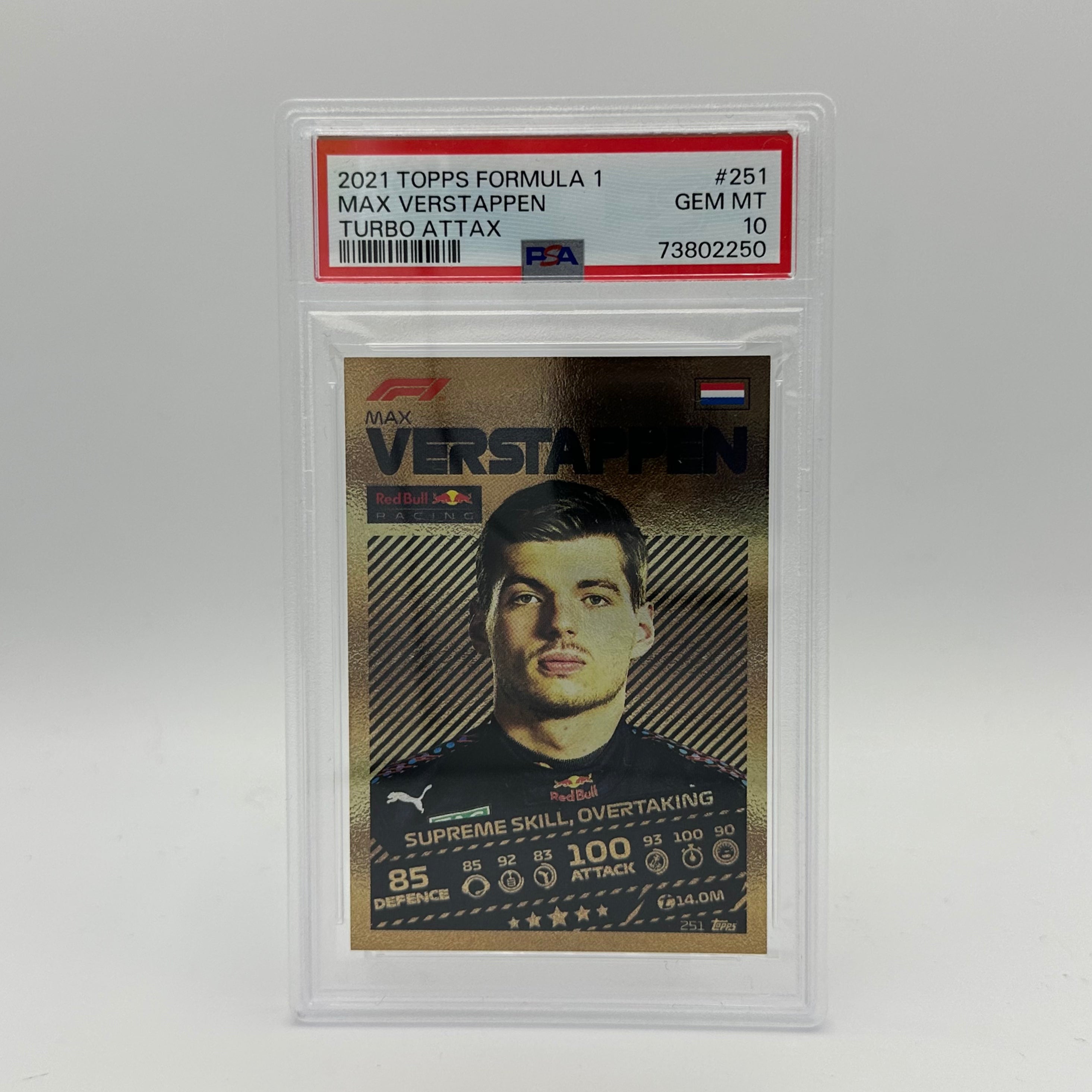 PSA 10 MAX VERSTAPPEN #251 Trading Card - Rare Collectible for F1 Racing Fans & Sports Memorabilia Enthusiasts - Perfect for Display, Investment, and Gifting