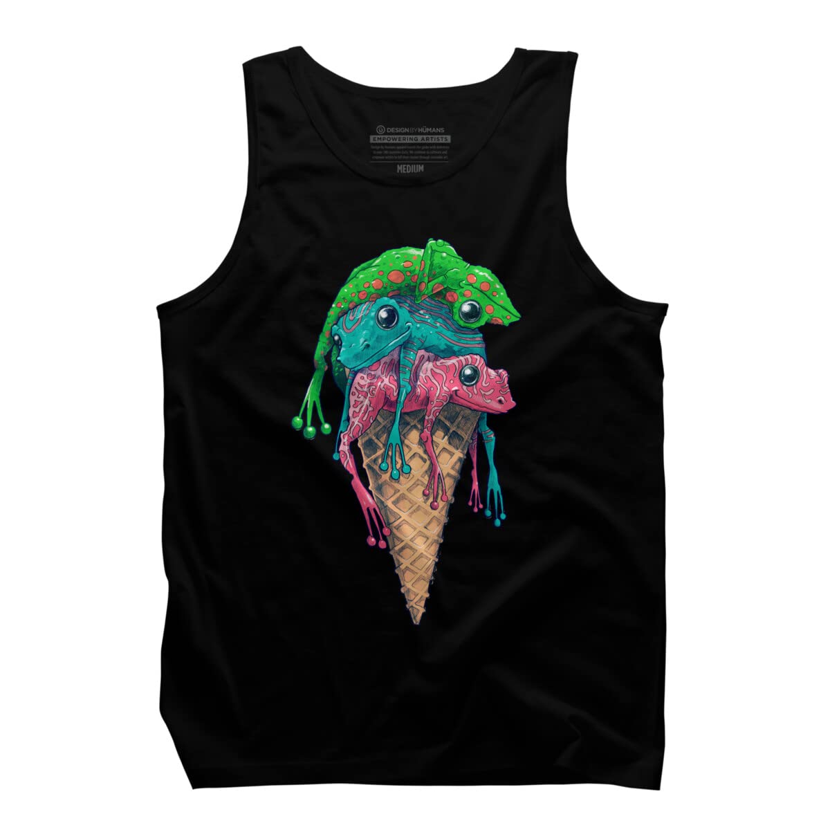 Design By Humans Men's Ice Cream Trip Graphic Tank Top by Moises Cudero - Soft Cotton Casual Tee for Summer Outings & Beach Vacations