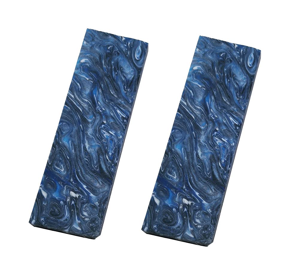 2pcs DIY Knife Handle Scales - Resin Marble Cloud Pattern Grip Slabs for Sword & Gun Making | Perfect for Custom Knife Handles, Tactical Gear, and Cosplay Props