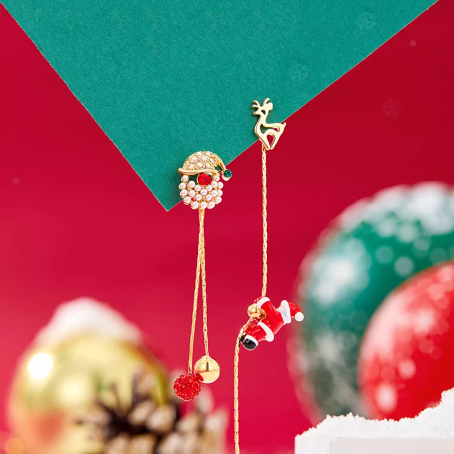 Festive Santa Claus Snowman Sleigh Reindeer Tassel Christmas Earrings for Women | Holiday Party Jewelry Gift | Perfect for Xmas Celebrations & Winter Festivities
