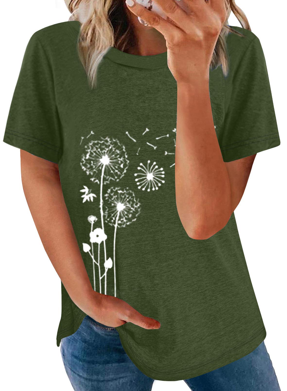 SHEWIN Women's Summer Tops - Casual Short Sleeve Loose Fit T-Shirt for Women | Breathable Cotton Tee for Outdoor Activities, Beach & Daily Wear