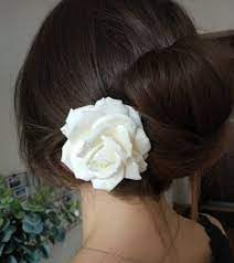 Artificial White Rose Hair Clips - Pack of 2 | Elegant Floral Hair Accessories for Weddings, Parties & Everyday Wear