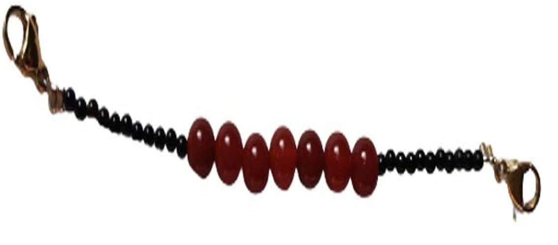 Natural Red Onyx Beaded Face Mask Holder - Adjustable Mask Strap with Clips for Women & Men | Comfortable Ear Saver Lanyard for Daily Use, Work, Travel & School