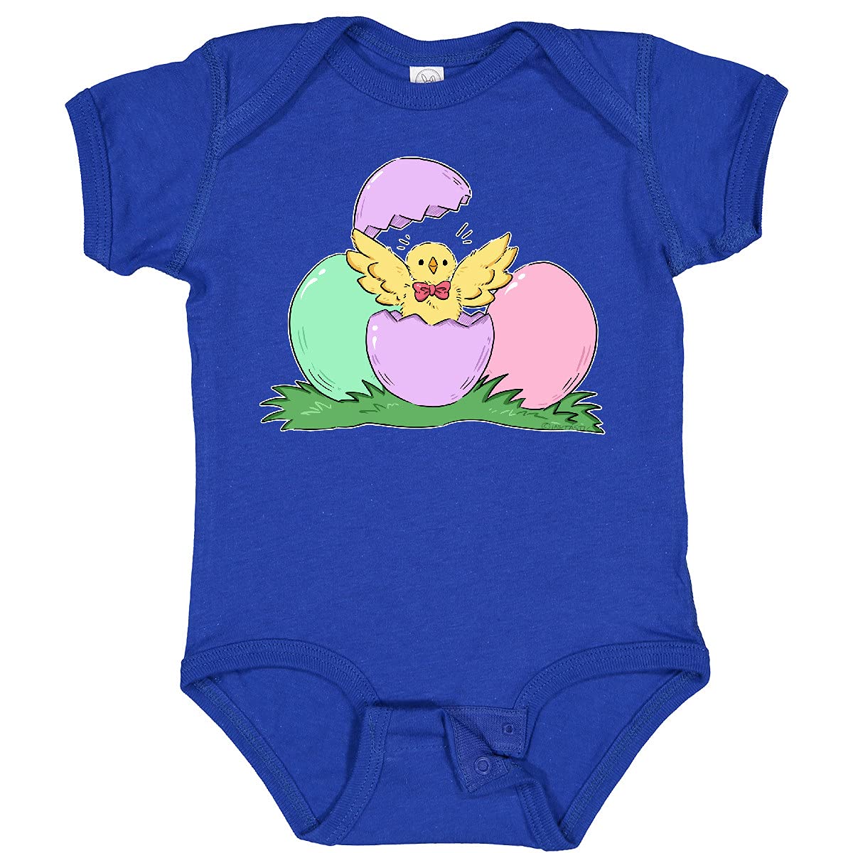 Inktastic Cute Easter Chick Hatching from Egg Baby Bodysuit - Soft Cotton Infant Onesie for Easter Outfits & Spring Photoshoots