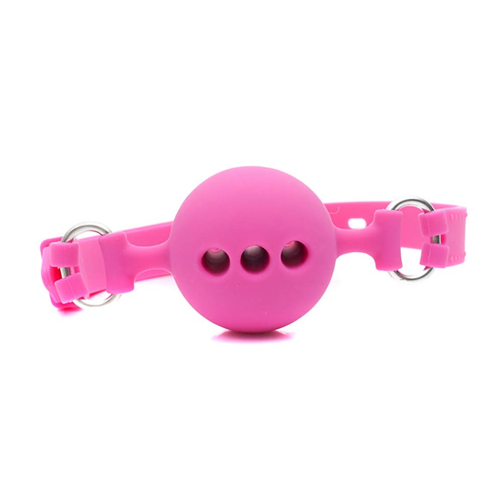 Breathable Silicone Ball Gag with Holes - Open Mouth Fetish Toy for BDSM & Role Play | Comfortable & Safe Sex Accessory for Adults - Perfect for Couples Play & Sensory Exploration