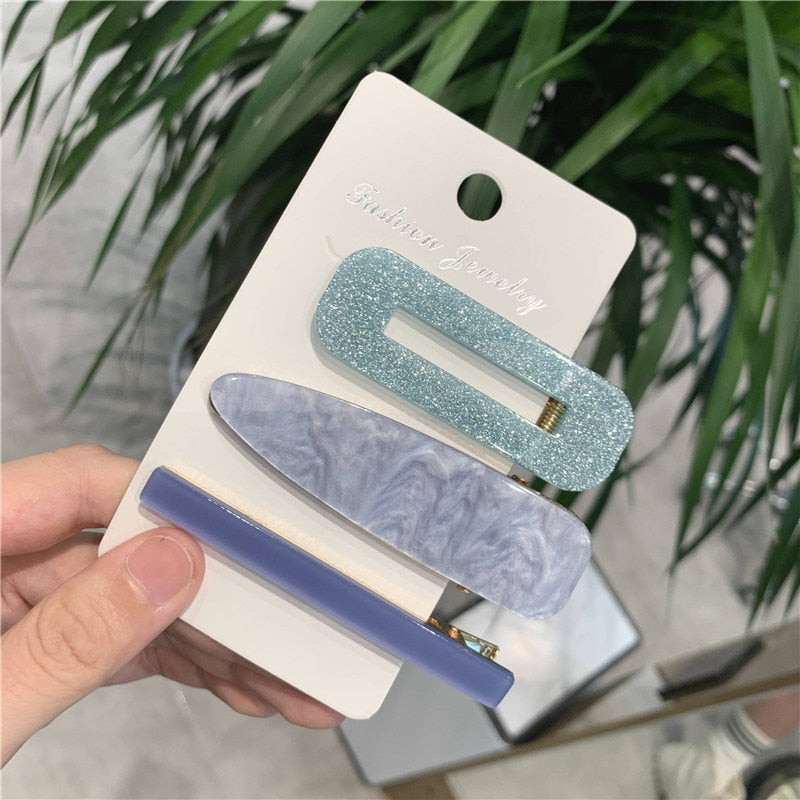 Elegant Women's Fashion Hair Clips - Pearl & Acetate Geometric Design Hair Accessories for Parties, Weddings & Everyday Style