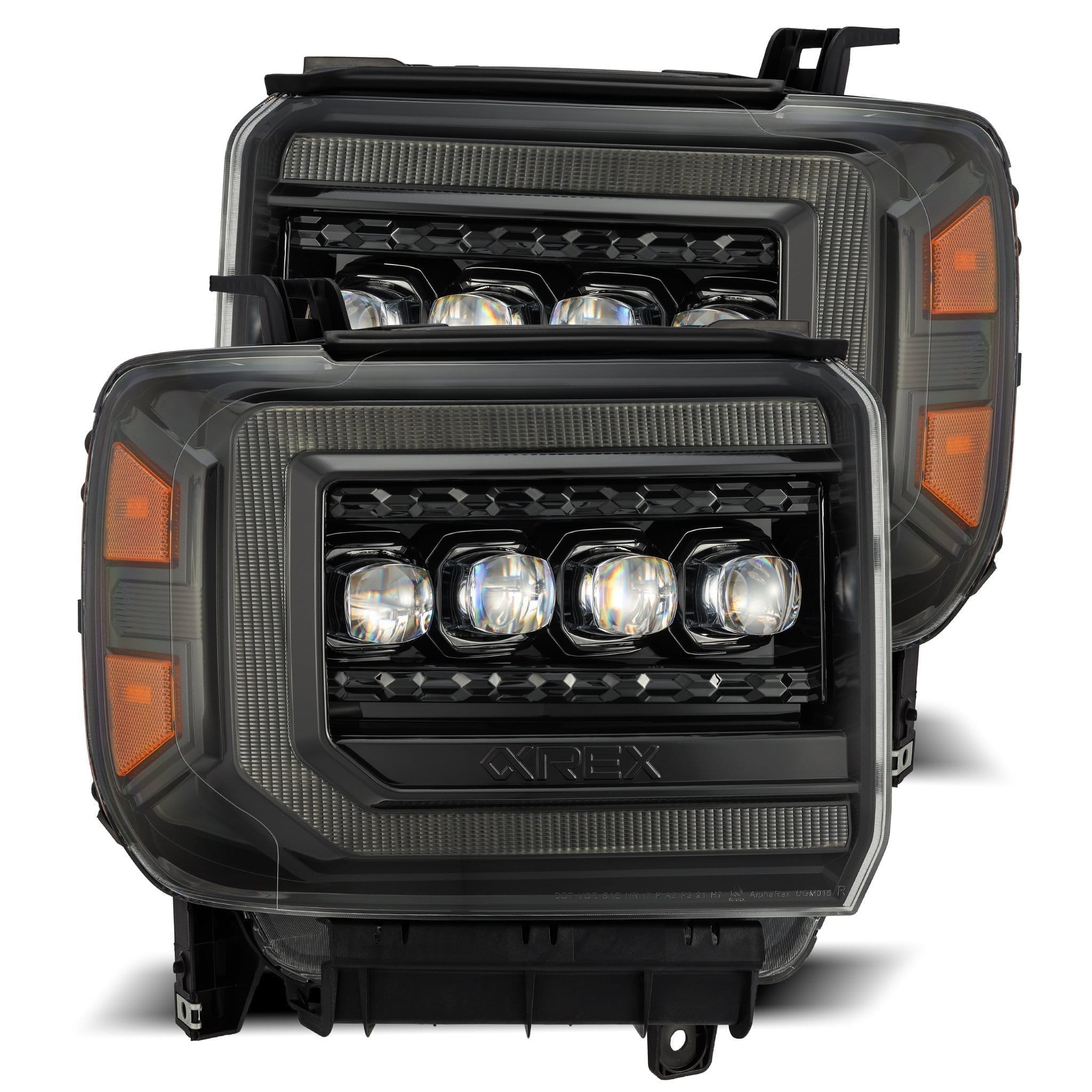 2014-2018 GMC Sierra NOVA Series LED Projector Headlights - Alpha Black by Alpha Rex (880616) - Upgrade for Night Driving & Off-Road Adventures