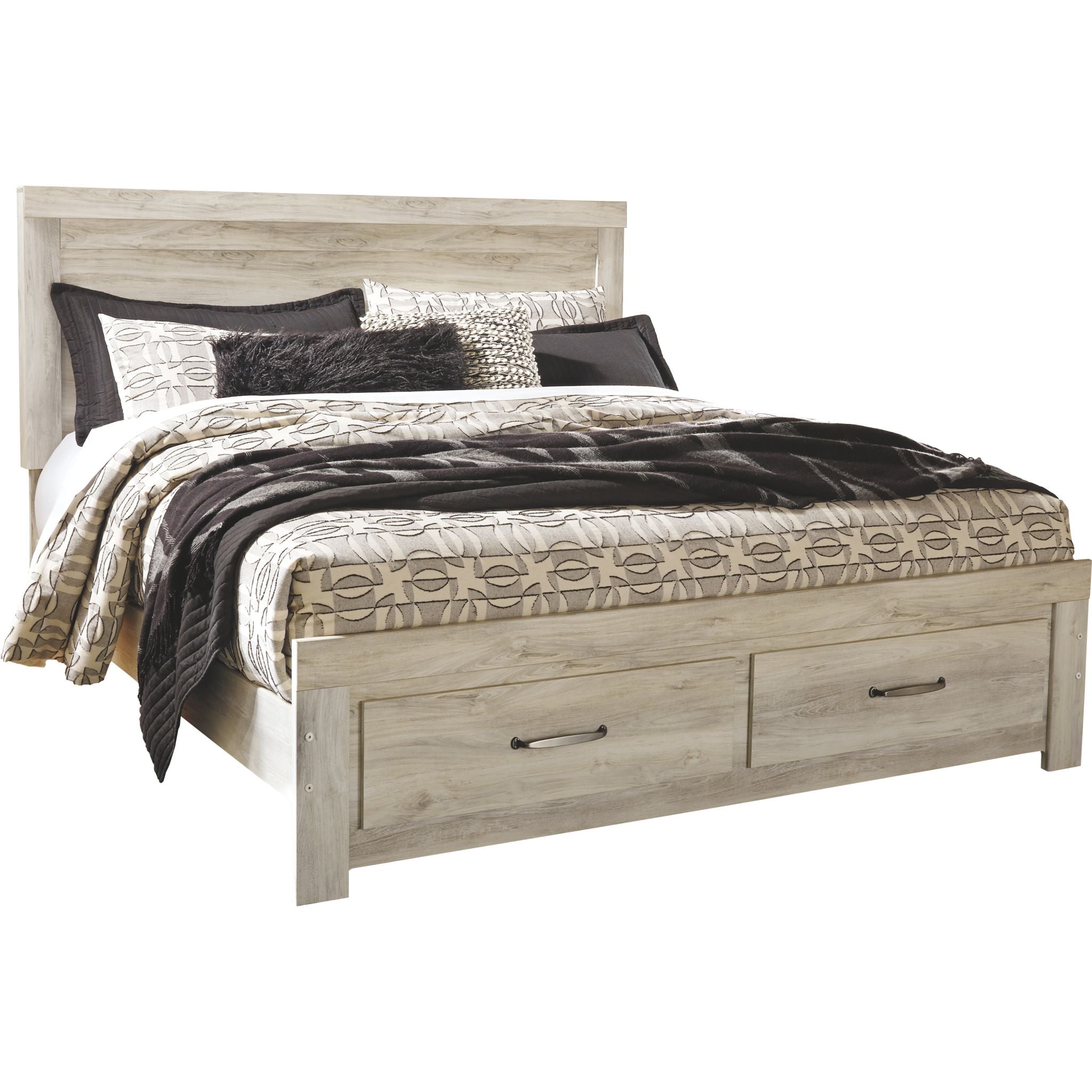 Bellaby 5-Piece King Size Storage Bedroom Set - Whitewashed Finish for Modern Bedroom Organization | Perfect for Master Bedrooms, Guest Rooms & Small Spaces