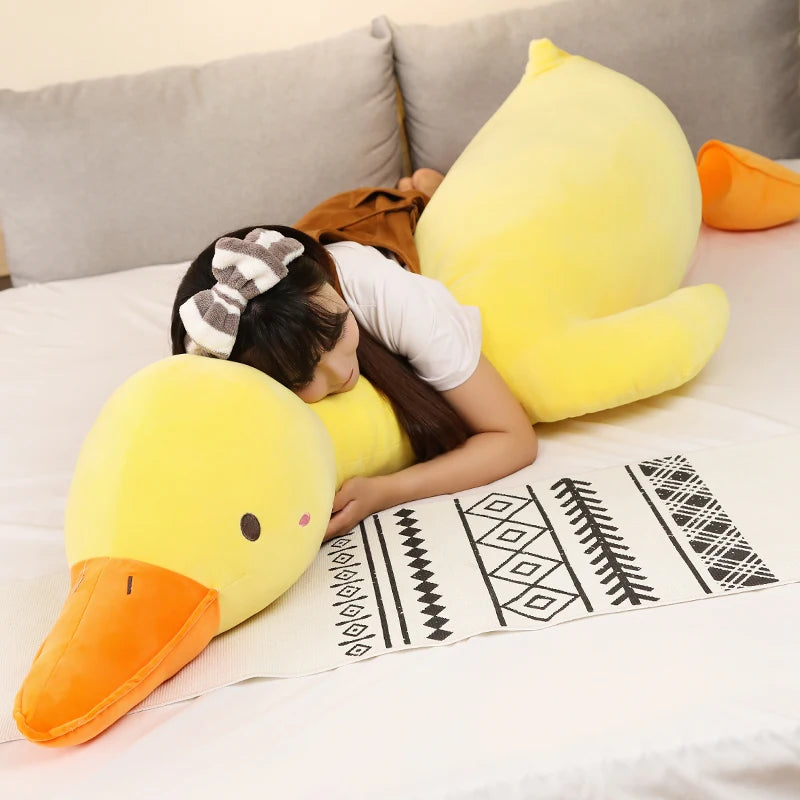 Big White KAWAI Plush Duck Toy - Cute Sleeping Pillow, High Quality Stuffed Animal, Funny Sweet Gift for Friends & Kids | Perfect for Bedtime, Nursery Decor, and Birthday Presents