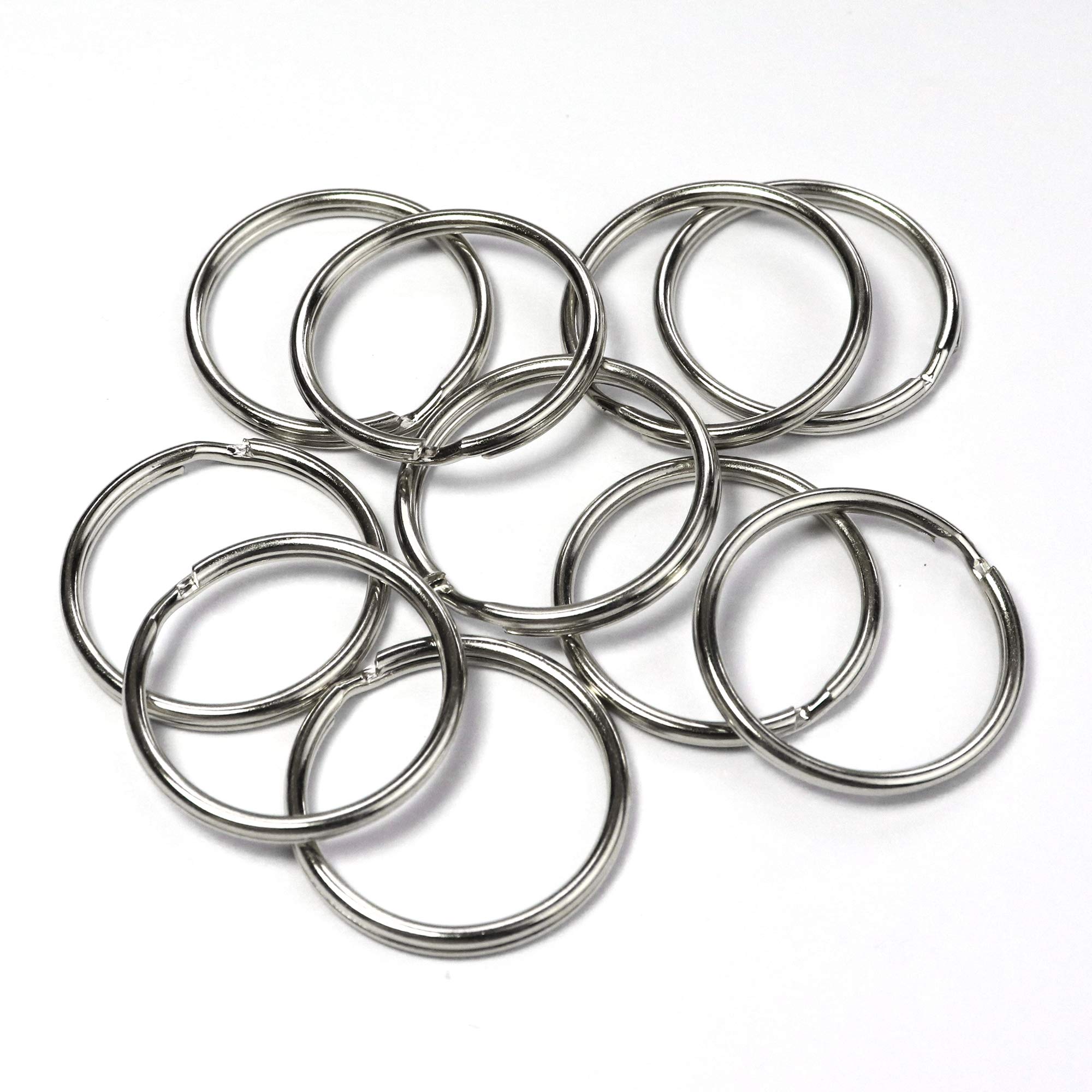 Metal Key Rings Bulk 250pcs - Nickel Plated Split Rings for Keys, Crafts & Lanyards (1 Inch)