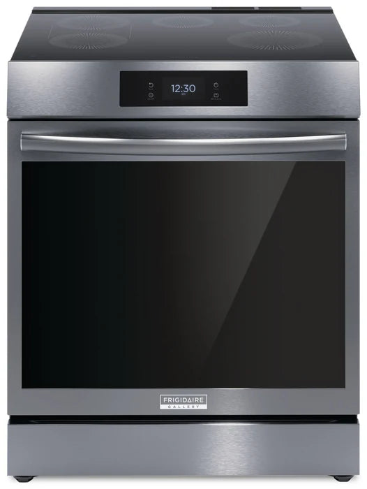 Frigidaire Gallery GCFI306CBD 30-Inch Black Stainless Steel Front Control Induction Range with Total Convection - Perfect for Modern Kitchens & Professional Cooking