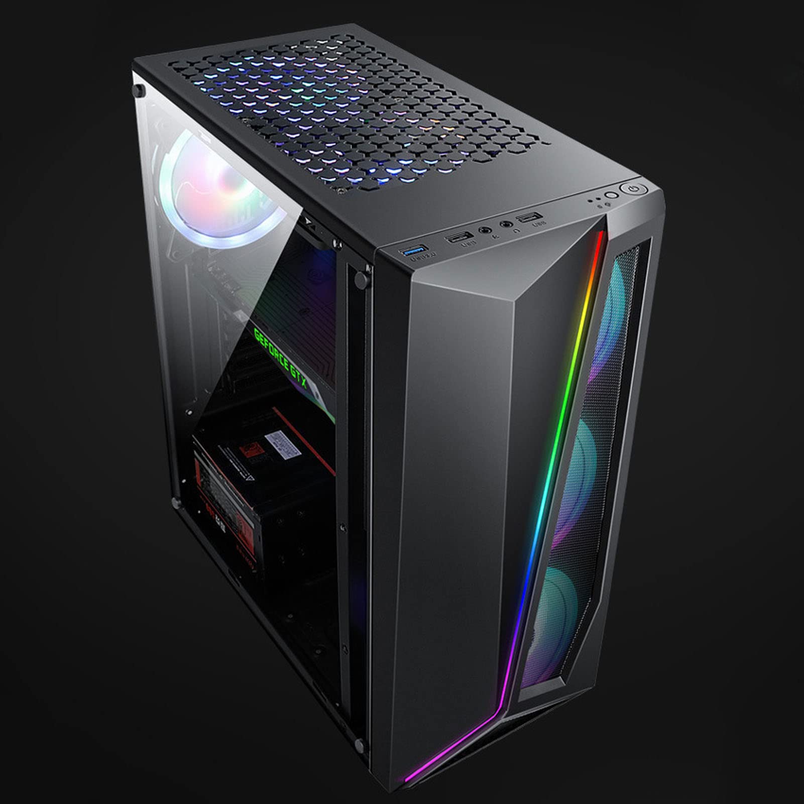 ATX/Micro ATX/Mini ITX PC Gaming Case - Dustproof Computer Chassis for Desktop Builds | Perfect for Gaming Rigs, Workstations & Home Office Setups