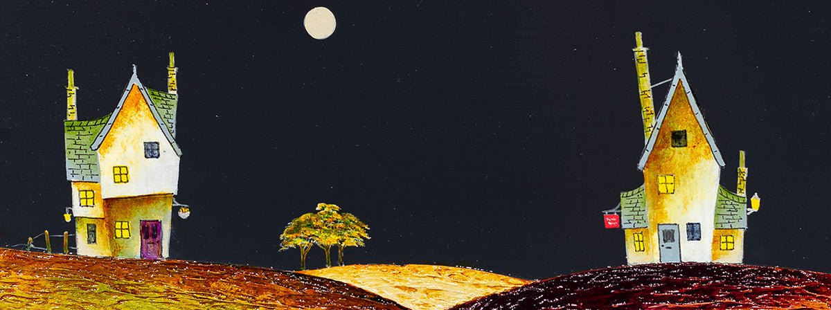 Original Moonlit Evening Painting - Handmade Wall Art for Living Room, Bedroom & Office Decor | Perfect Gift for Home & Housewarming