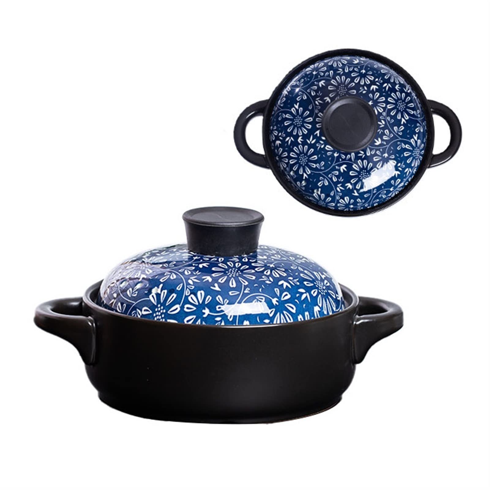 Premium 1.5L Ceramic Stoneware Hot Pot - Traditional Earthenware Clay Cooking Pot for Bibimbap, Soup & Stews | Durable Sizzling Stone Bowl for Korean Dishes, Family Meals & Restaurant Use | Color Options Available