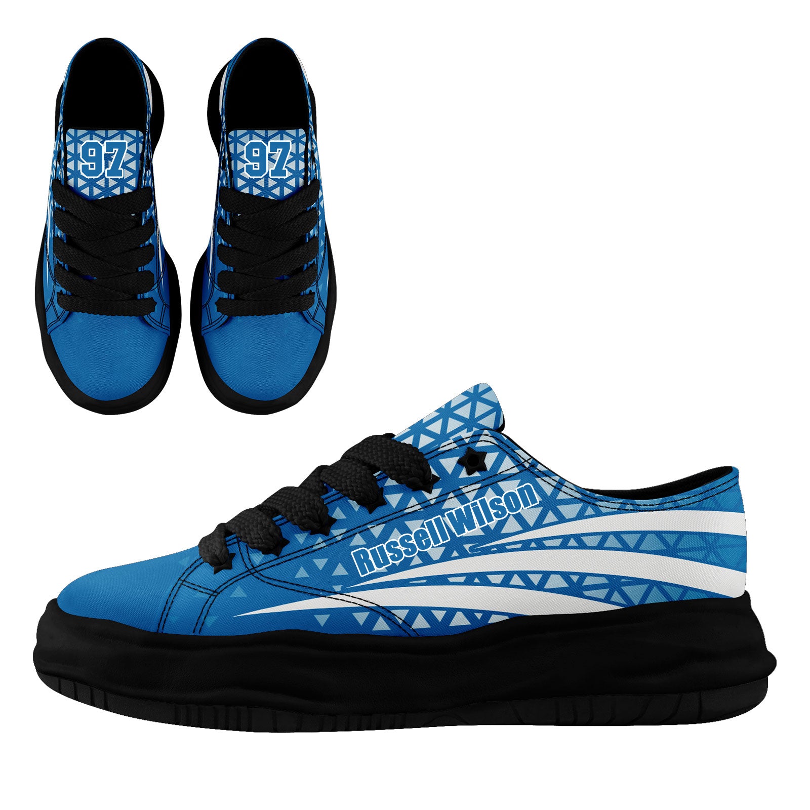Custom Blue & White Michigan Wolverines Personalized Sneakers - Men's Size 11 (FN038 D023003) - Perfect for Game Day, College Spirit & Fan Apparel