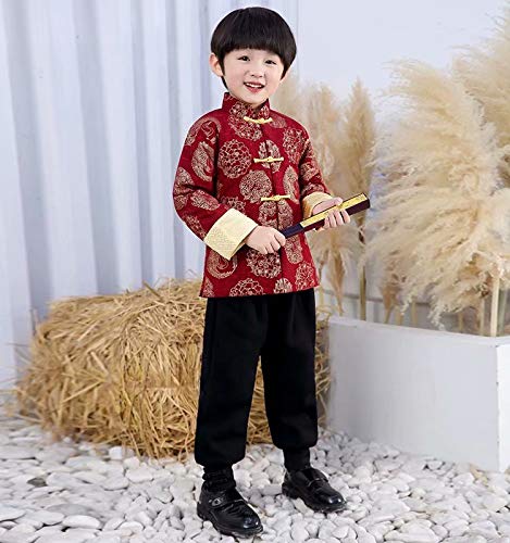 **Chinese Traditional Boys Quilted Coat - Kids Tang Suit Outfit for Spring Festival & Special Occasions | Warm & Stylish Winter Outerwear for Boys**