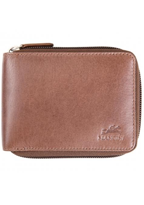 Mancini BELLAGIO RFID Blocking Zippered Leather Wallet with Removable Passcase - Slim Bifold Design for Men, Travel & Everyday Use