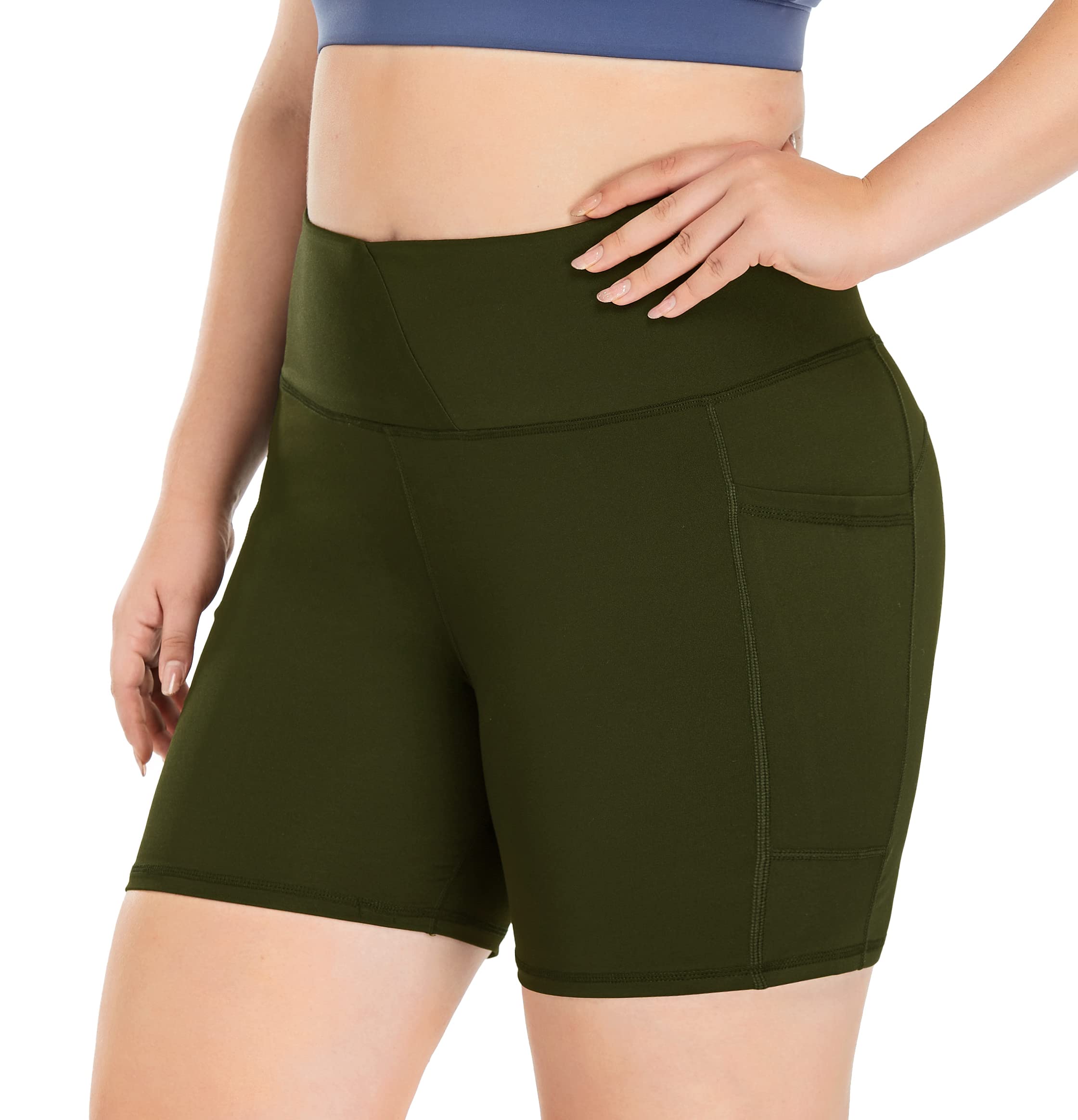ZERDOCEAN Women's Plus Size High Waist Biker Shorts - 8