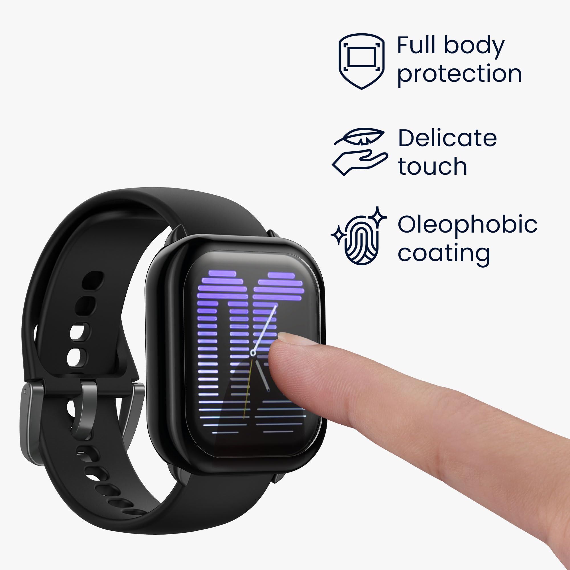 kwmobile Silicone Screen Frame Case for Amazfit Active (A2211) - 2 Pack Protective Cover for Fitness Tracker - Black & Silver - Perfect for Gym, Running & Outdoor Activities