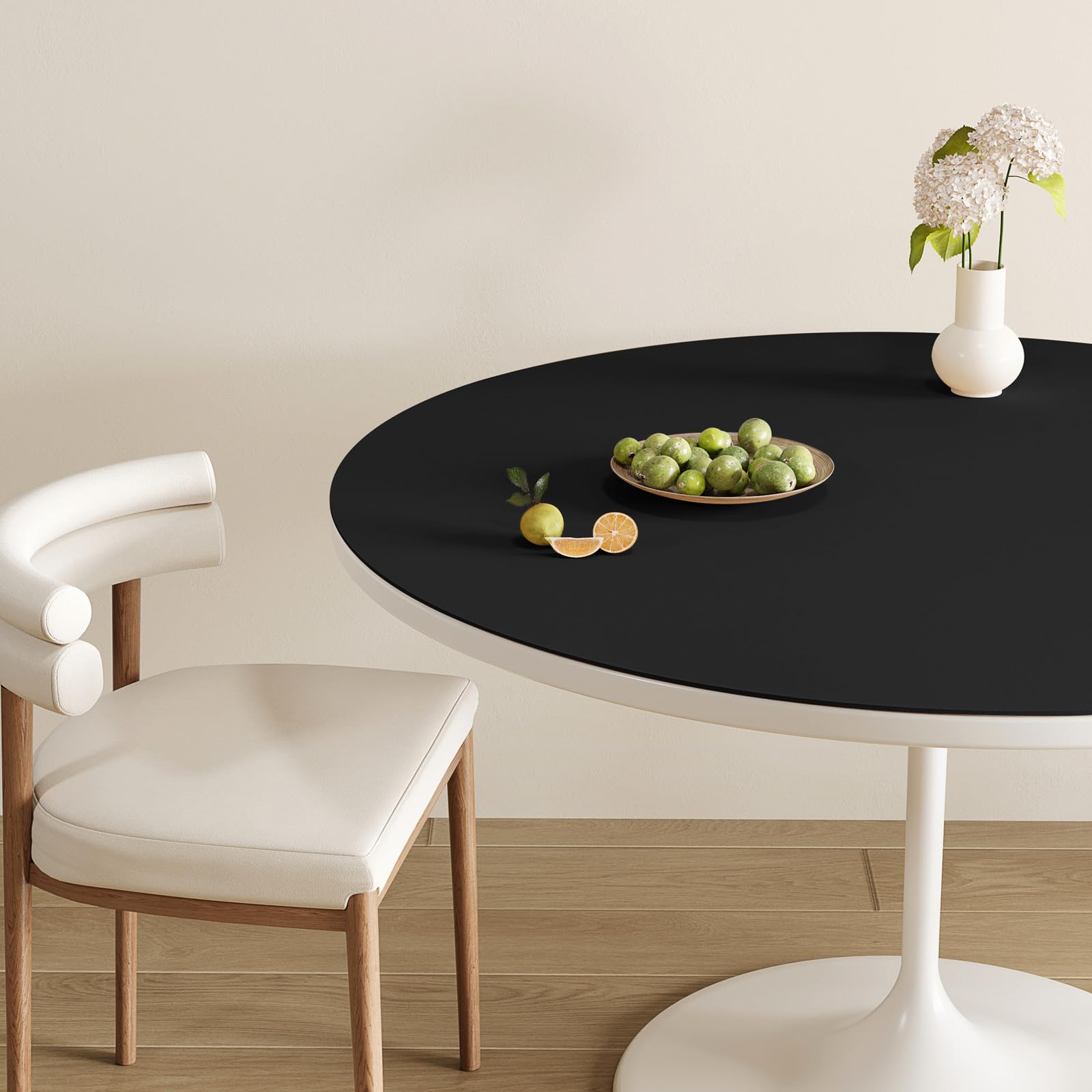 Round PVC Table Cover Protector - Waterproof, Stain & Dirt Resistant - 35.4
