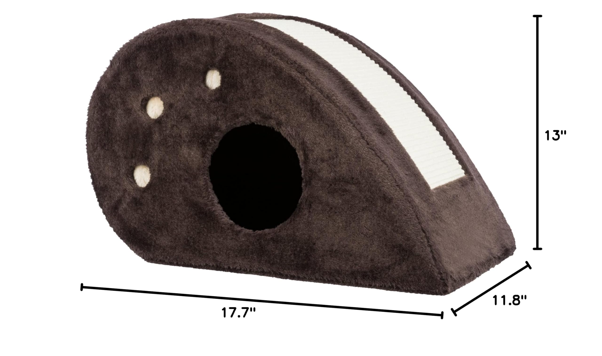 TRIXIE Cat Tree Condo with Scratching Post & Hanging Toys - Multi-Level Cat Tower for Climbing & Play - Cozy Brown Pet Furniture for Indoor Cats - Perfect for Small Spaces & Apartment Living