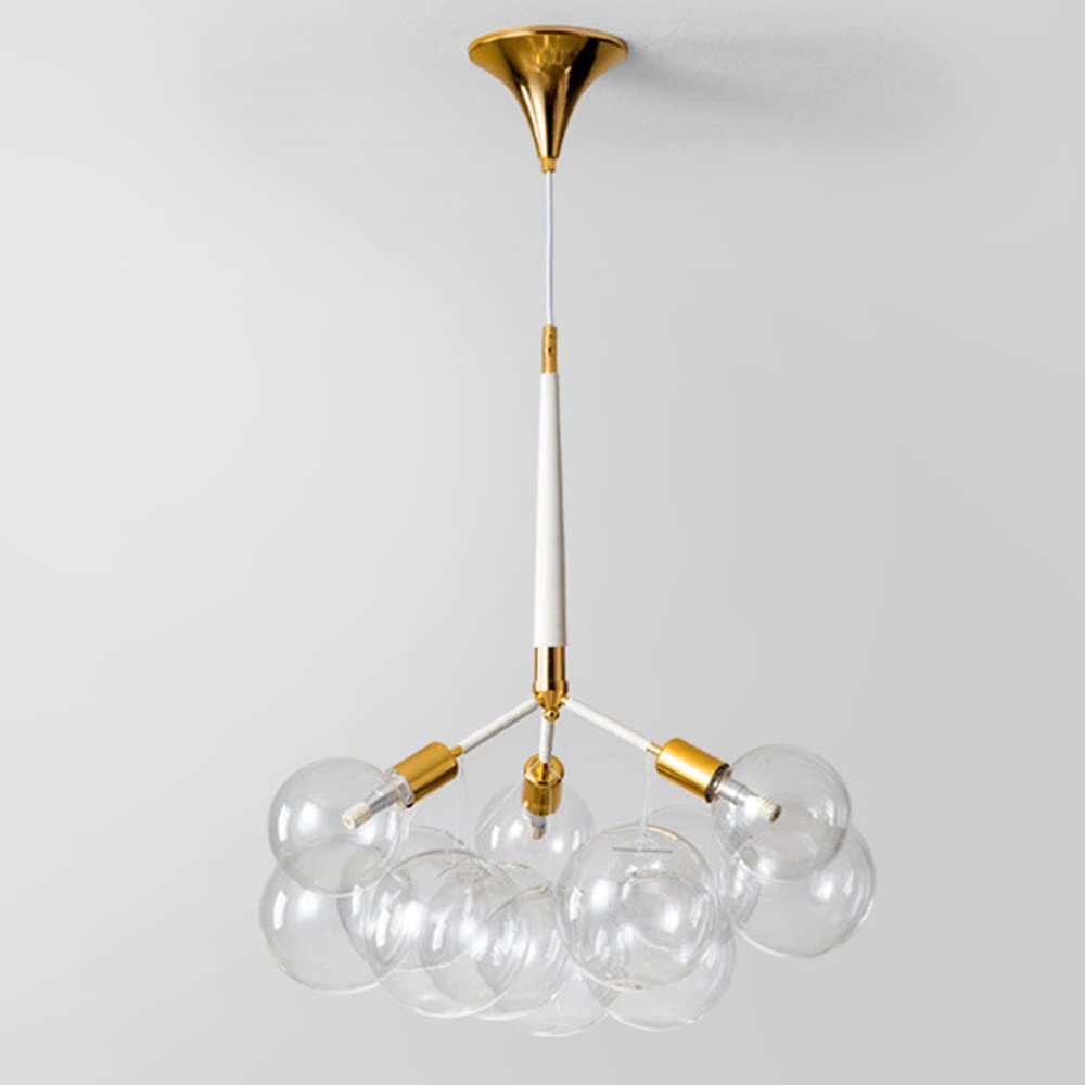 Modern Aiwen Bubble Glass Chandelier - 3-Light Suspension Ceiling Pendant Lamp for Dining Room, Living Room & Bedroom (Bulbs Not Included) | Elegant Lighting Fixture for Home Decor
