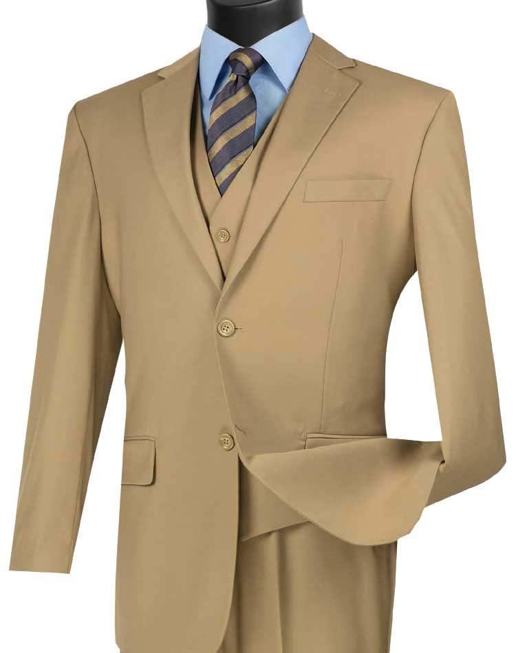 Classic 3-Piece Khaki Vested Suit for Men | Formal Business Attire & Wedding Outfit | Perfect for Office, Interviews & Special Occasions
