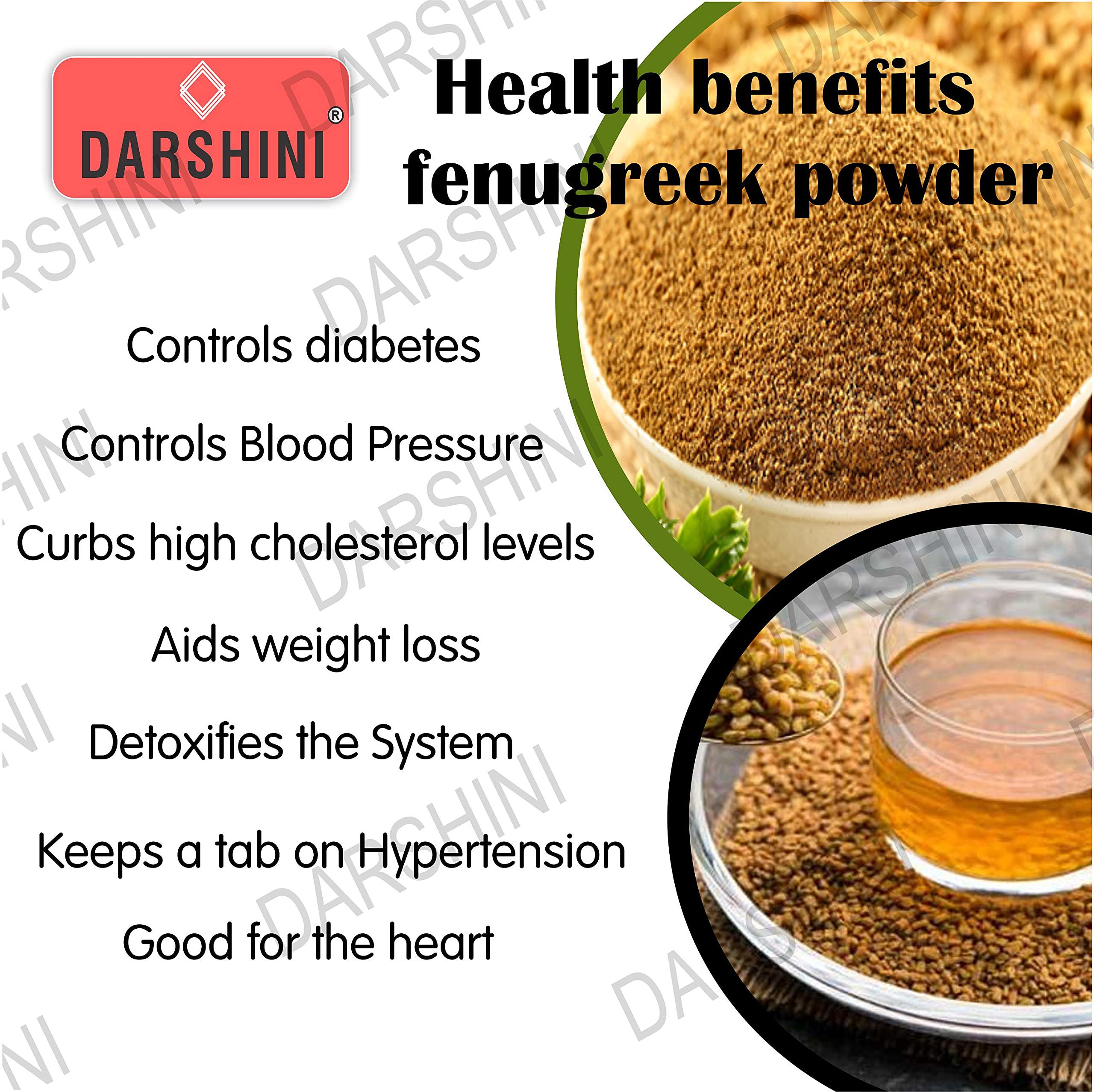 Organic Darshini Methi Seeds Powder (Fenugreek Powder) 200g - Pure & Natural for Cooking, Tea & Ayurvedic Remedies | USDA Certified for Authentic Indian Flavors