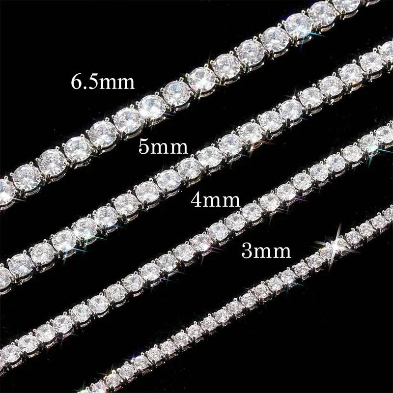 Luxury Moissanite Tennis Necklace - S925 Sterling Silver, GRA Certified, Unisex Hip Hop Chain, Fine Jewelry Gift for Women & Men - Perfect for Weddings, Anniversaries & Special Occasions
