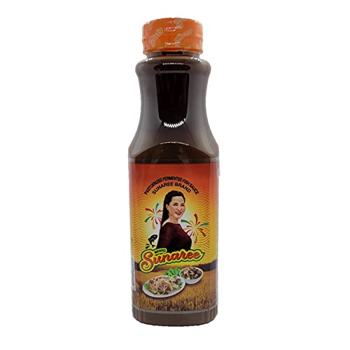 Authentic Sunaree Thai Fermented Fish Sauce (Nam Pla) - 350ml Bottle for Papaya Salad, Thai Cooking & Asian Cuisine | Premium Fish Sauce from Thailand | Perfect for Salad Dressing, Stir Fry & Dipping Sauce