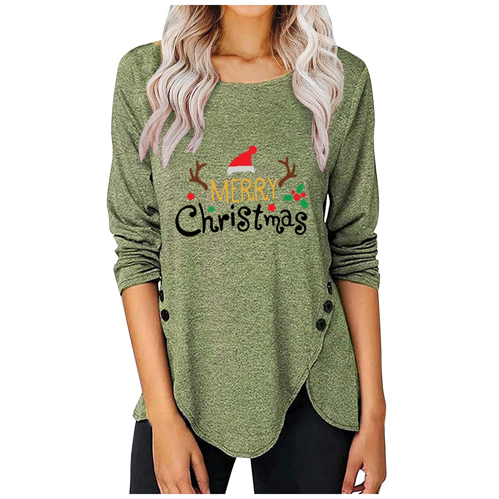 Women's Printed Athletic Cropped Tops - Winter Crewneck Boxy Fit Button Down Long Sleeve Cotton Shirt | Cozy Workout & Casual Wear for Gym, Yoga & Everyday Outfits