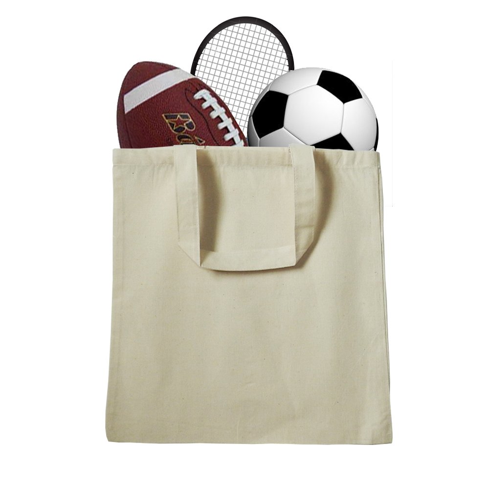 100 Pack Eco-Friendly Natural Cotton Canvas Tote Bags 15