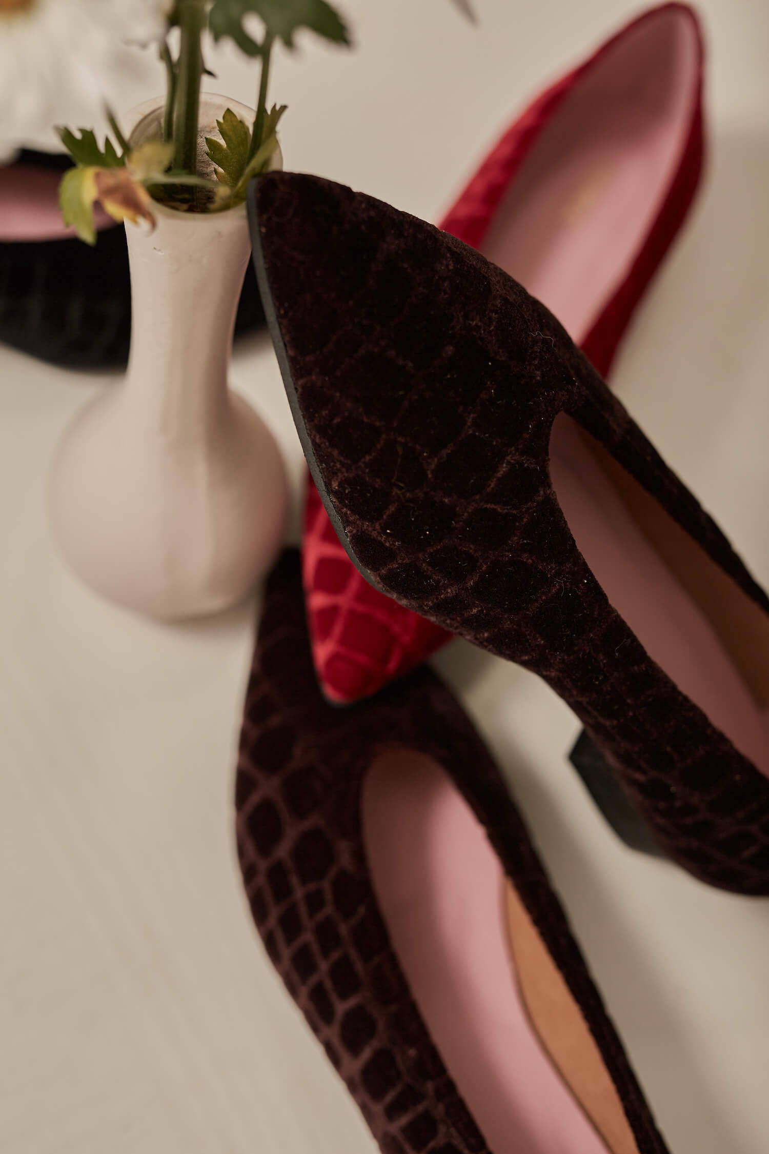 Coco V.2 Velvet Vegan Pointed Ballerina Flats - Women's Comfortable Slip-On Shoes for Work & Casual Wear | Eco-Friendly & Sustainable Fashion