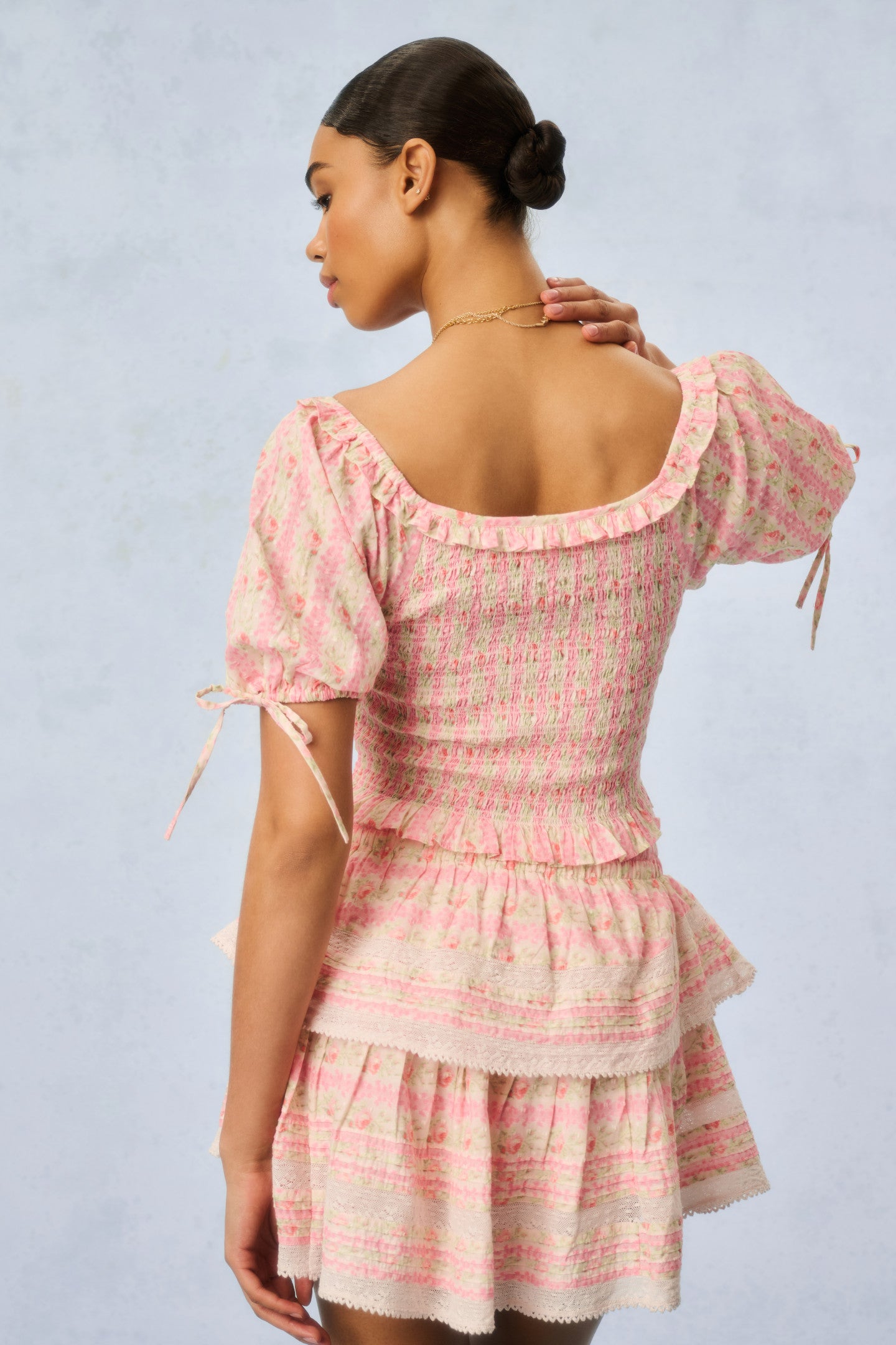 Ruffle Mini Signature Fragrance Print Skirt - Strawberry Macaroon | Flirty Summer Outfit for Dates & Beach Vacations