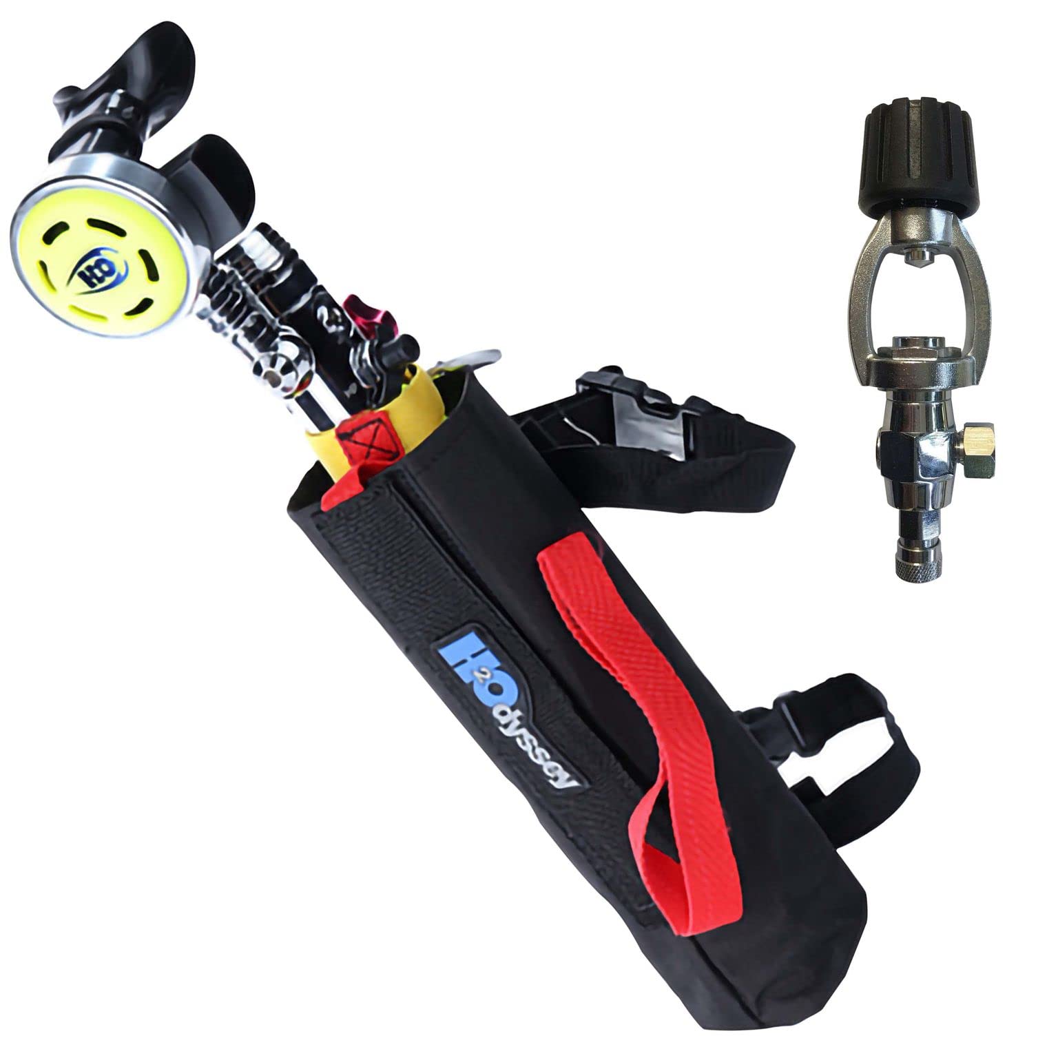 H2Odyssey Extra Air Source 2 Scuba Diving Regulator with 6 cu ft Tank - Yoke Valve for Underwater Breathing - Perfect for Recreational Diving, Snorkeling, and Emergency Backup Air Supply