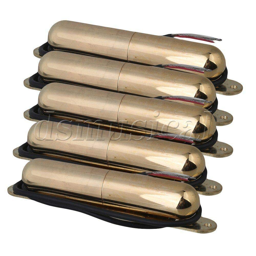 5-Piece Gold Electric Guitar Lipstick Tube Pickup Set with Springs & Mounting Screws - Perfect for DIY Guitar Upgrades & Vintage Tone Enhancement