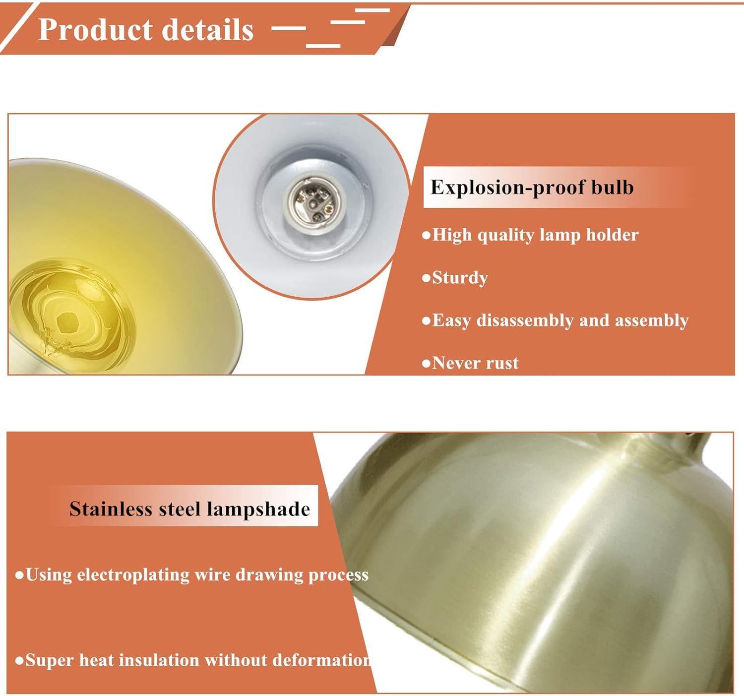JIAWANSHUN 250W Commercial Food Warmer Lamp with Bulb - Stainless Steel Heat Lamp for Restaurants, Buffets, Catering & Home Kitchen Use - 110V Electric Food Warmer for Keeping Meals Hot & Fresh