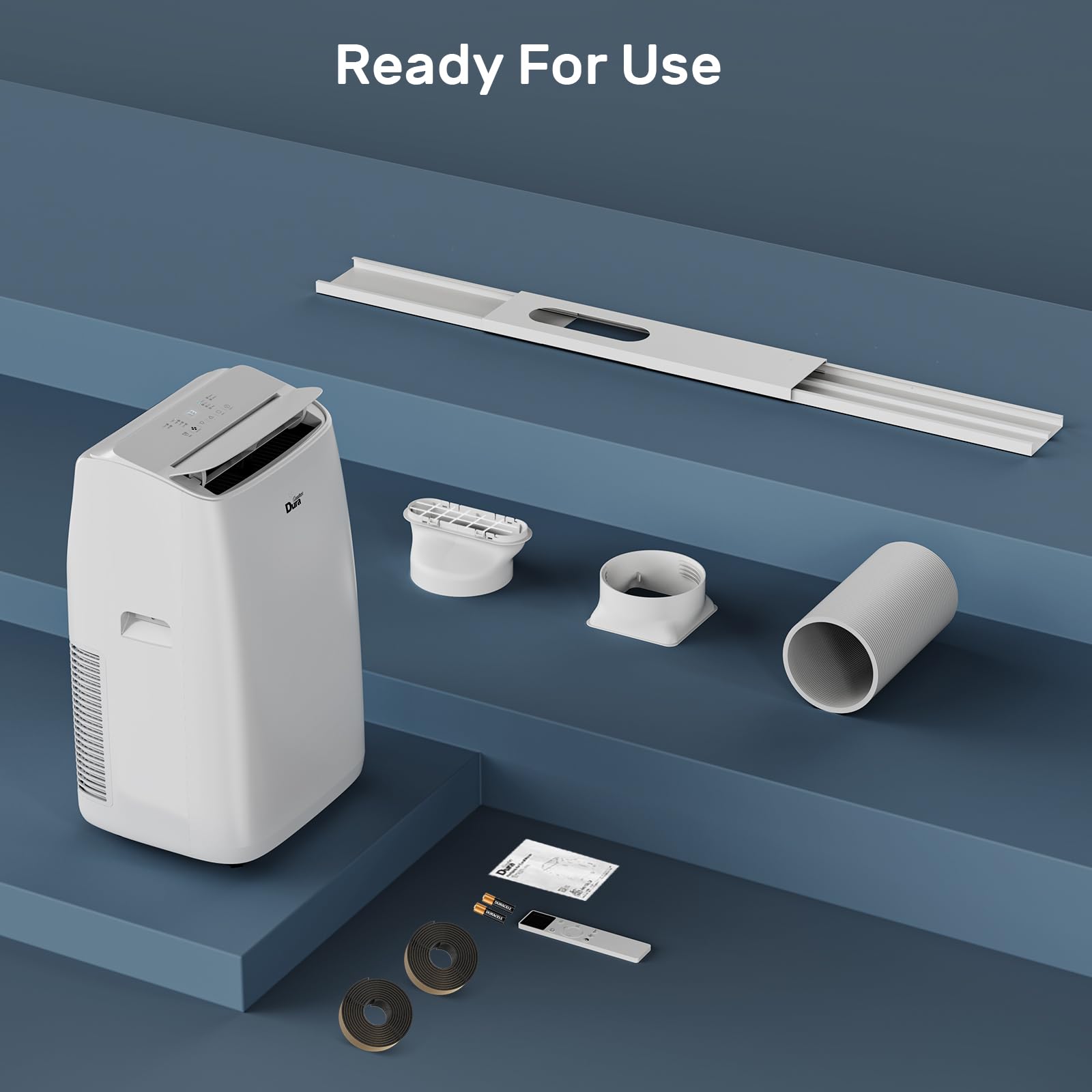 DuraComfort Portable Air Conditioner 12000 BTU (ASHRAE) / 8000 BTU (SACC) - Compact WiFi-Enabled AC Unit with Remote for Rooms Up to 350 Sq.Ft - Perfect for Bedroom, Office & Small Apartment Cooling
