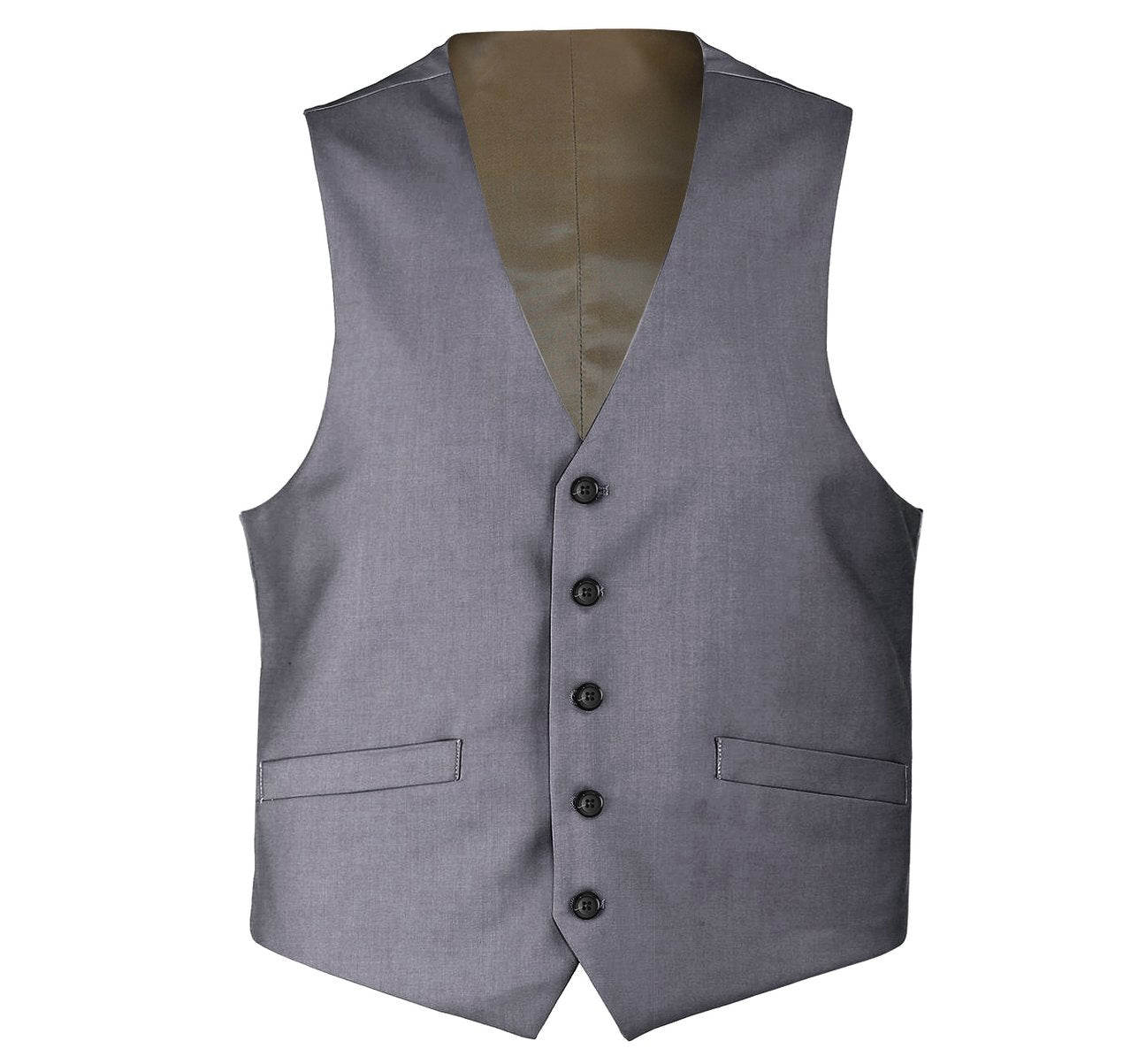 Alessandro Vitello by Renoir Dark Grey Wool Suit Vest - Regular Fit Waistcoat for Men | Perfect for Business Meetings, Weddings & Formal Events | Style 508-3