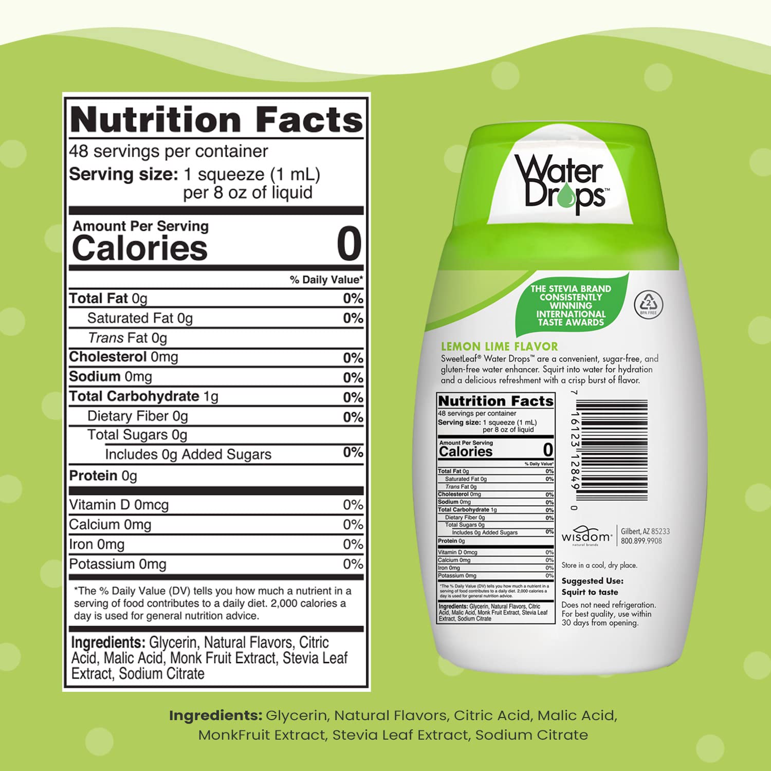SweetLeaf Stevia Water Drops - Sugar Free Lemon Lime Flavor Enhancer, 1.62 Oz (Pack of 2) | Natural Water Flavoring for Hydration, Fitness & Healthy Lifestyle