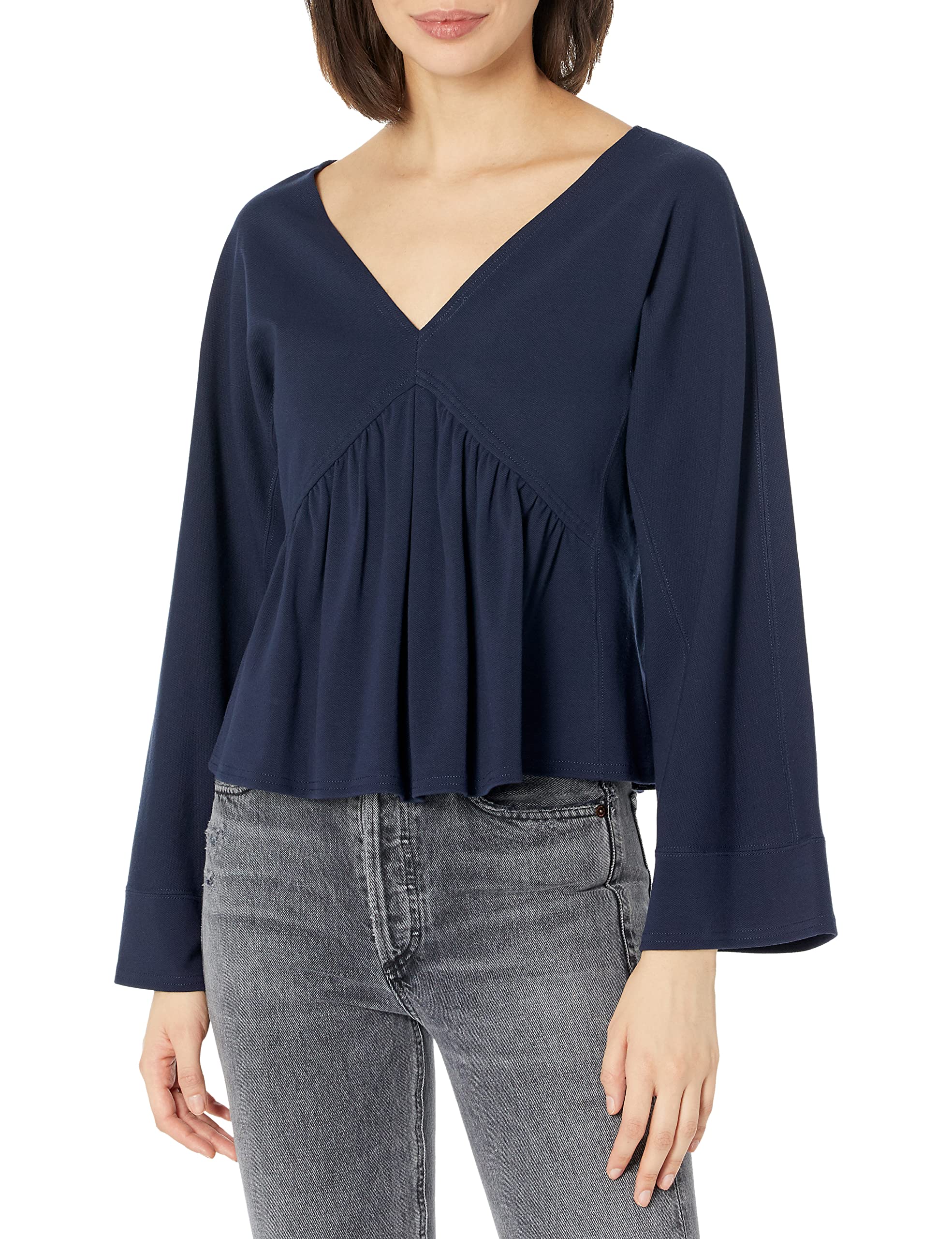 Rebecca Taylor Women's Long Sleeve Trapeze Top - Flowy Blouse for Work & Casual Outfits | Office Wear & Weekend Style